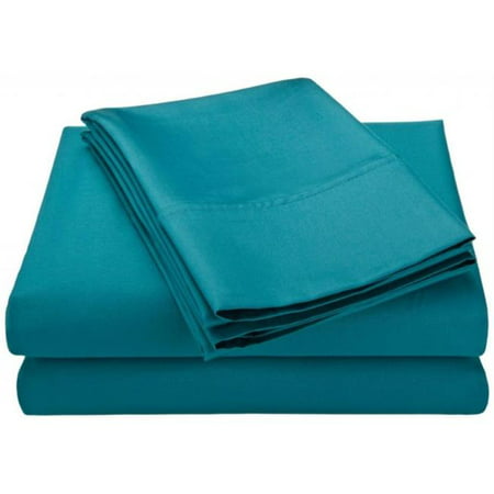 Cotton Rich 600 Thread Count Solid Sheet Set King-Teal | Walmart Canada