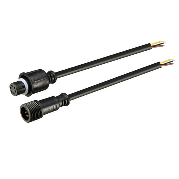 2pair Male Female 6P Waterproof Connector Cable Black for  Strips Light 40cm