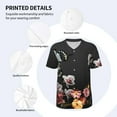 thumbnail image 4 of Balery Butterfly with Fowers Baseball Jersey for Men Casual Button Down Shirts Short Sleeve Active Team Sports Uniform-4X-Large, 4 of 9