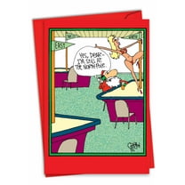 NobleWorks Funny Christmas Greeting Card with 5 x 7 Inch Envelope (1 Card) Merry Christmas Holiday North Pole 1406