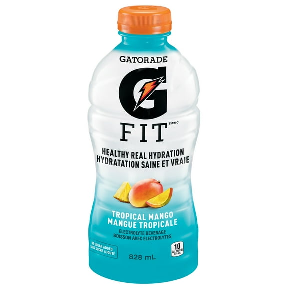 Gatorade Fit Tropical Mango Electrolyte beverage 828 mL, Bottle, 828mL