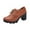 Coffee, variant on Ladys Oxford Shoes British Style Chunky Heel Platform Hollow Out Wingtips Toe Lace Up Solid Color Fashion Retro Classic Leather Brogues Shoes Black