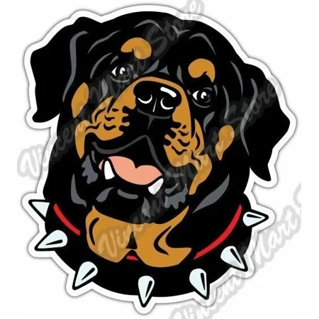 DOPASTICKER Cute Rottweiler Dog Breed Head Pet Car Window Sticker Decal Phone Decal Water Bottle Stickers Cars Stickers Water Bottle Stickers For Kids