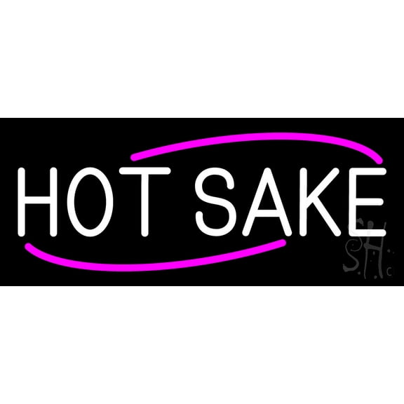 White Hot Sake LED Neon Sign 6 x 15 - inches, Clear Edge Cut Acrylic Backing, with Dimmer - Bright and Premium built indoor LED Neon Sign for Bar decor.