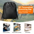 thumbnail image 6 of 16pcs Drawstring Backpack Polyester Sport Draw String Bag Cinch Sack, Black, 6 of 7