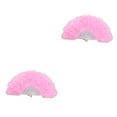 thumbnail image 3 of Redempat Feather Fan Decoration Craft Parties Handheld Ornament Decorative Fans Elegant Dance Performance Accessory Adult Pink 2Set, 3 of 6