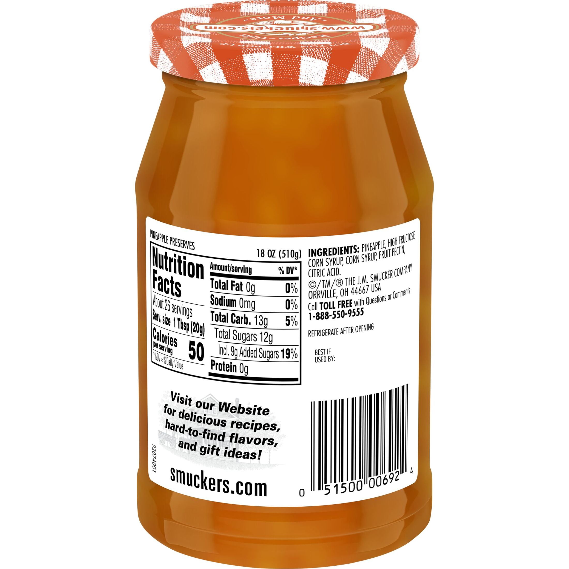 Smucker's Pineapple Preserves, 18 oz