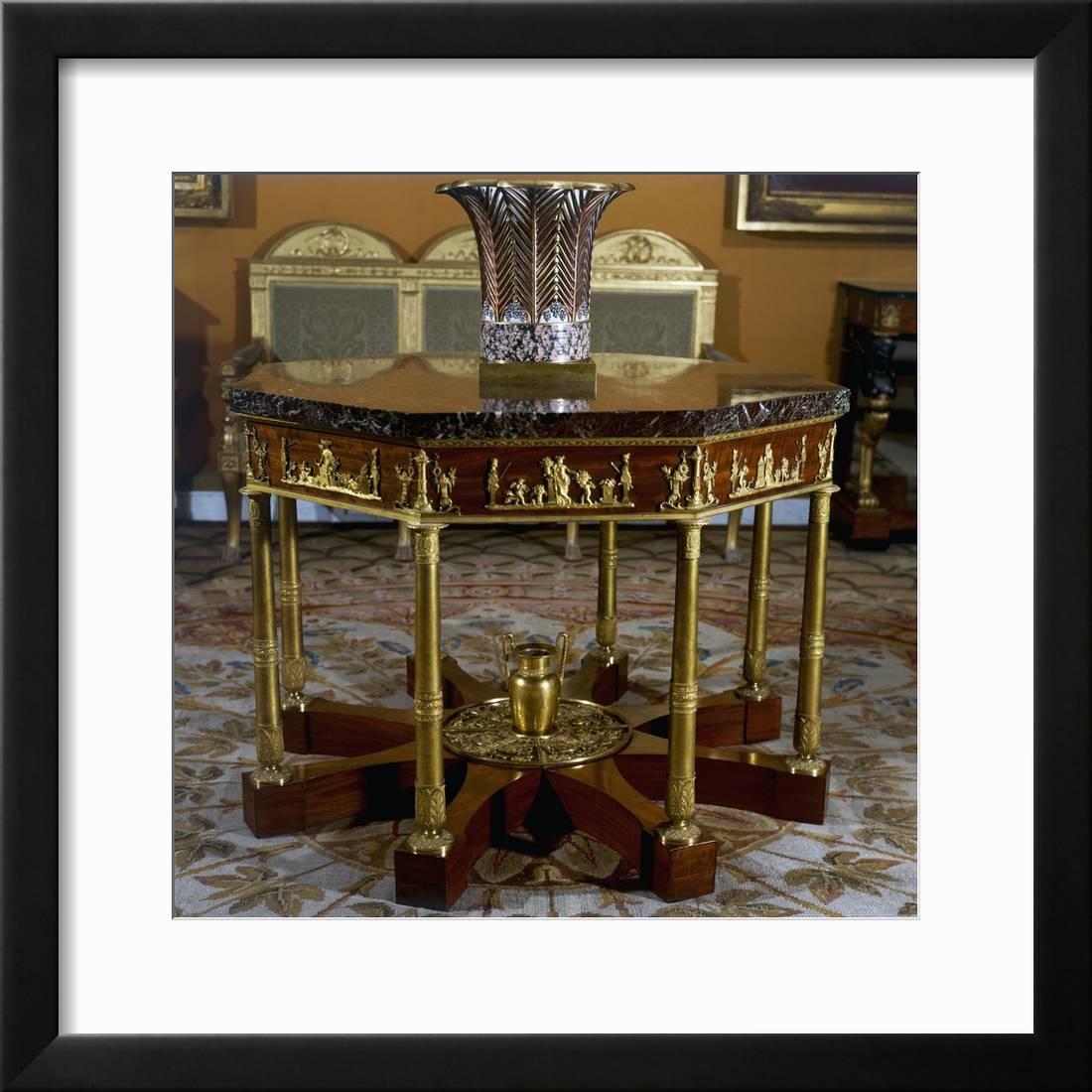 Gueridon Octagonal Shaped Mahogany Furniture Cau De Malmaison France 19th Century Framed Print Wall Art Gueridon Octagonal Shaped Mahogany Furniture Cau De Malmaison France 19th Century Framed Print Wall Art