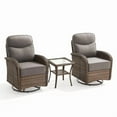 thumbnail image 2 of PARKWELL Outdoor Wicker Swivel Glider Chair,High Back Patio Seating Set for Porch - Gray, 2 of 10