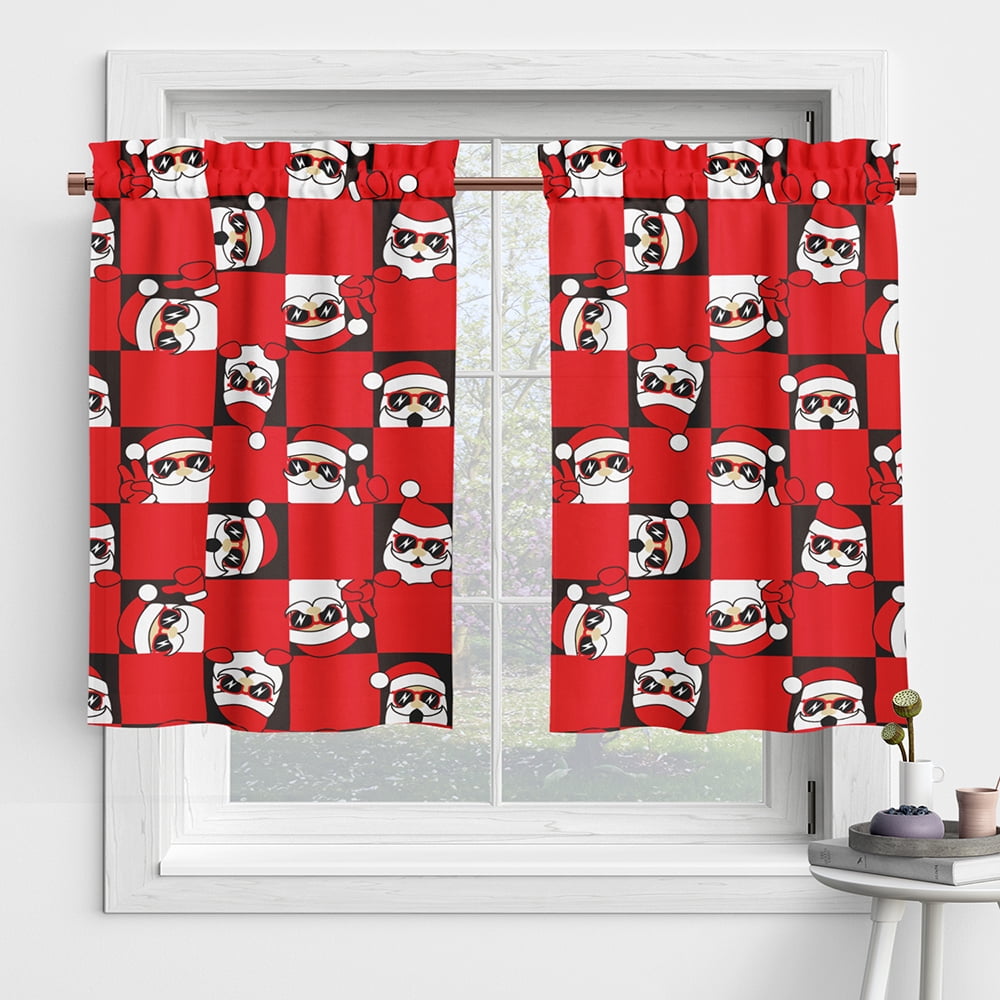 Kitchen Window Tier Curtain Set - 2 Solid Panels, 30x36 Inches Each, Blackout & Thermal Lined