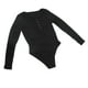 thumbnail image 5 of Body de cuello en V, manga larga, acanalado, botones en la parte delantera, de punto ajustado para mujer, verano, primavera, negro, talla única, 5 of 15