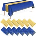 thumbnail image 1 of Mantel Zachely azul y dorado para decoración de fiesta, paquete de 12, 1 of 8