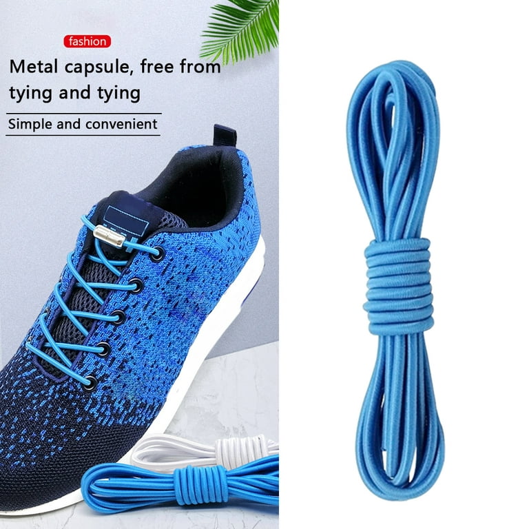 2/1Pair Elastic Laces Sneakers No Tie Shoelaces Flat Shoe Laces for Kids  Adult Quick Metal Lock Laces Shoe Strings