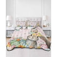 thumbnail image 2 of Twin XL Quilt Bedding Set, Pink Easter Bunny Reversible Summer Quilt 3 Pieces, Spring Easter Eggs Floral Buffalo Plaid Lightweight Bedspreads Coverlets with 2 Pillow Shams for All Seasons, 2 of 5