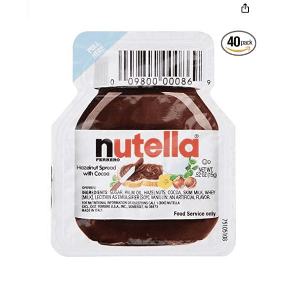 Nutella Hazelnut Spread - 0.52 oz Pack 40 count