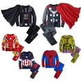 thumbnail image 2 of Conjunto de ropa para bebés y niños pequeños, traje de pijama, ropa para niños, disfraz de superhéroe de Disney de dibujos animados, ropa de dormir de Capitán América para niñas 2T Gao Jinjia LED, 2 of 2