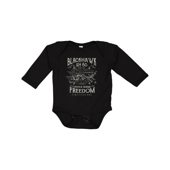 Inktastic Black Hawk Military Boys or Girls Long Sleeve Baby Bodysuit