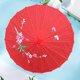 thumbnail image 2 of Paraguas de papel engrasado, sombrilla artesanal china resistente a la lluvia para pintar. Rojo, 2 of 6