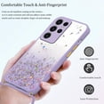 thumbnail image 6 of Compatible with Samsung Galaxy S23 Ultra Case Clear Cute Giltter Samsung S23 Ultra Phone Case for Women Girls Transparent TPU Bumper Cases with Lanyard Strap (Purple), 6 of 7