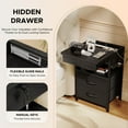 thumbnail image 2 of Mesa de carga con cajón oculto Nightstand Lazzanto, negra, 2 of 8
