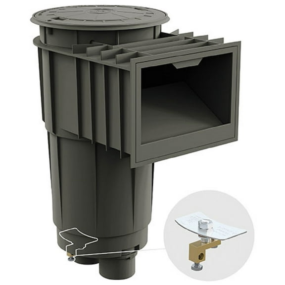 Hayward SP1072S2DGR Dark Gray-Colored Gunite Pool Ground Skimmer w/ Round Cover