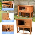 thumbnail image 5 of TRIXIE Weatherproof Outdoor 2-Story Medium Wooden Small Animal Hutch Run & Pull-Out Tray, Brown, 5 of 7