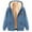 #451-Blue, variant on Roncen Women's Christmas Fashion Fleece Hooded Jacket - Long Sleeve Plush Lined Comfort Fit Casual Coat for Holiday Season Warm Winter Stylish Outerwear