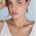thumbnail image 2 of Pomina Colorful Geometric Faceted Crystal Glass Dangle Drop Earrings, Fashion Statement Resin Oval Teardrop Earrings for Women, 2 of 10
