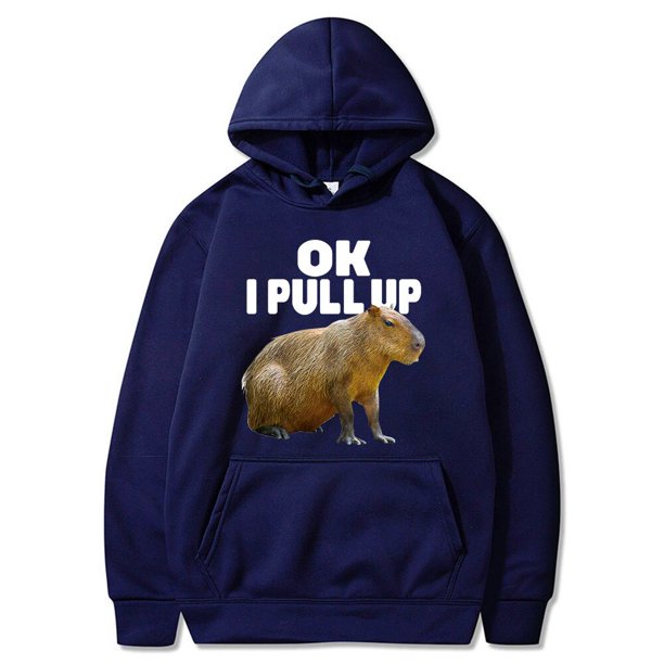Sudadera con capucha con estampado gráfico para hombre, ropa de calle informal, Vintage, Ok I Pull Up, Capybara, jerséis góticos, Harajuku xuanjing unisex