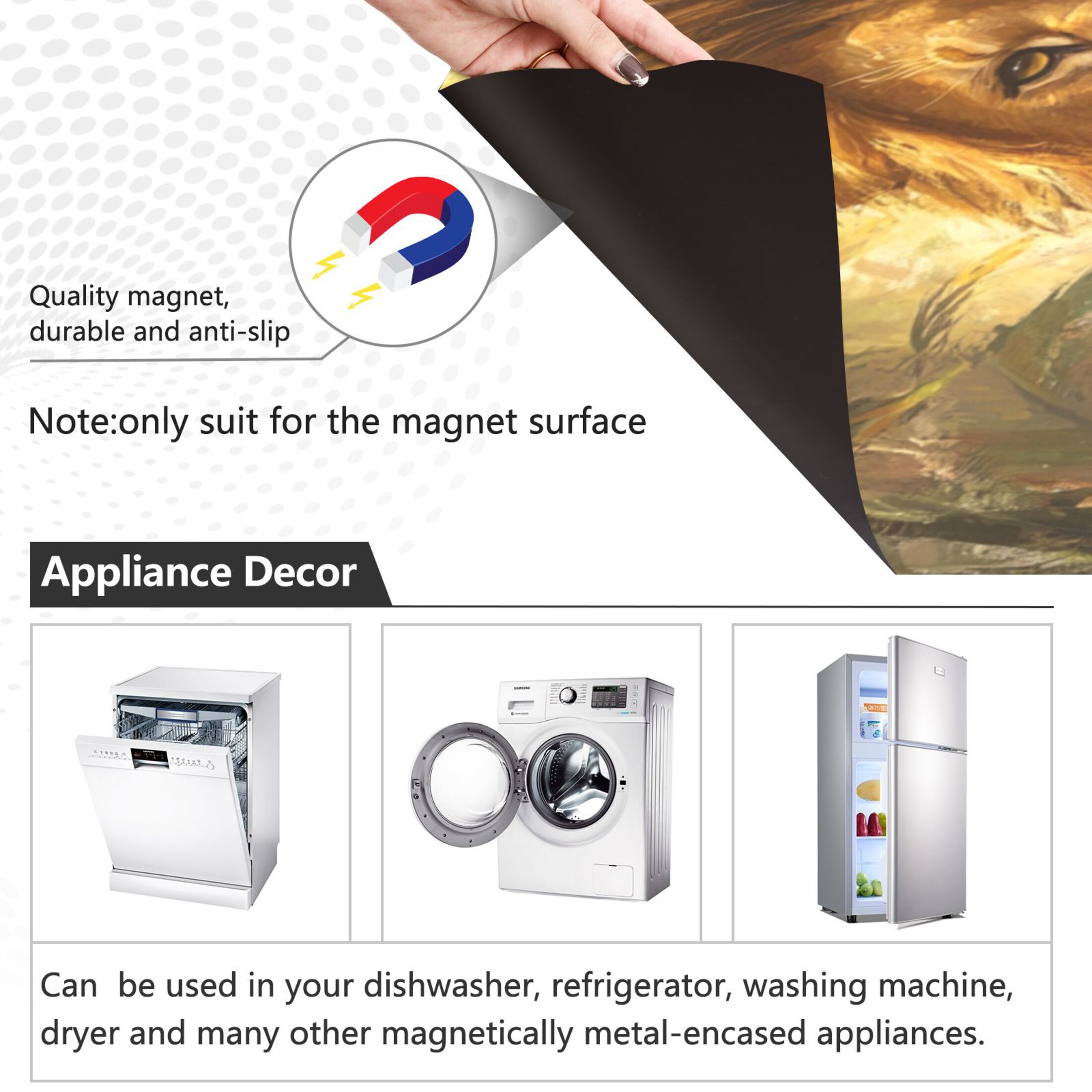 Dishwasher Magnetic Sticker 23x26 Inch Refrigerator Magnetic Sticker Washing Machine Magnetic Sticker Kitchen Panel Magnetic Sticker Home Decor Father and Son Lions