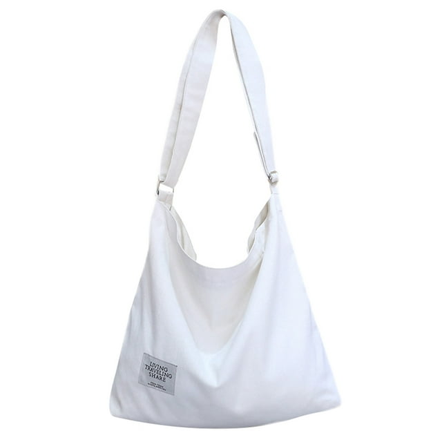 MAWCLOS Sac à Main pour Dames Messager Sac à Main Poignée Supérieure Multiples Poches Besaces Toile Femmes Mode Grande Capacité Blanc