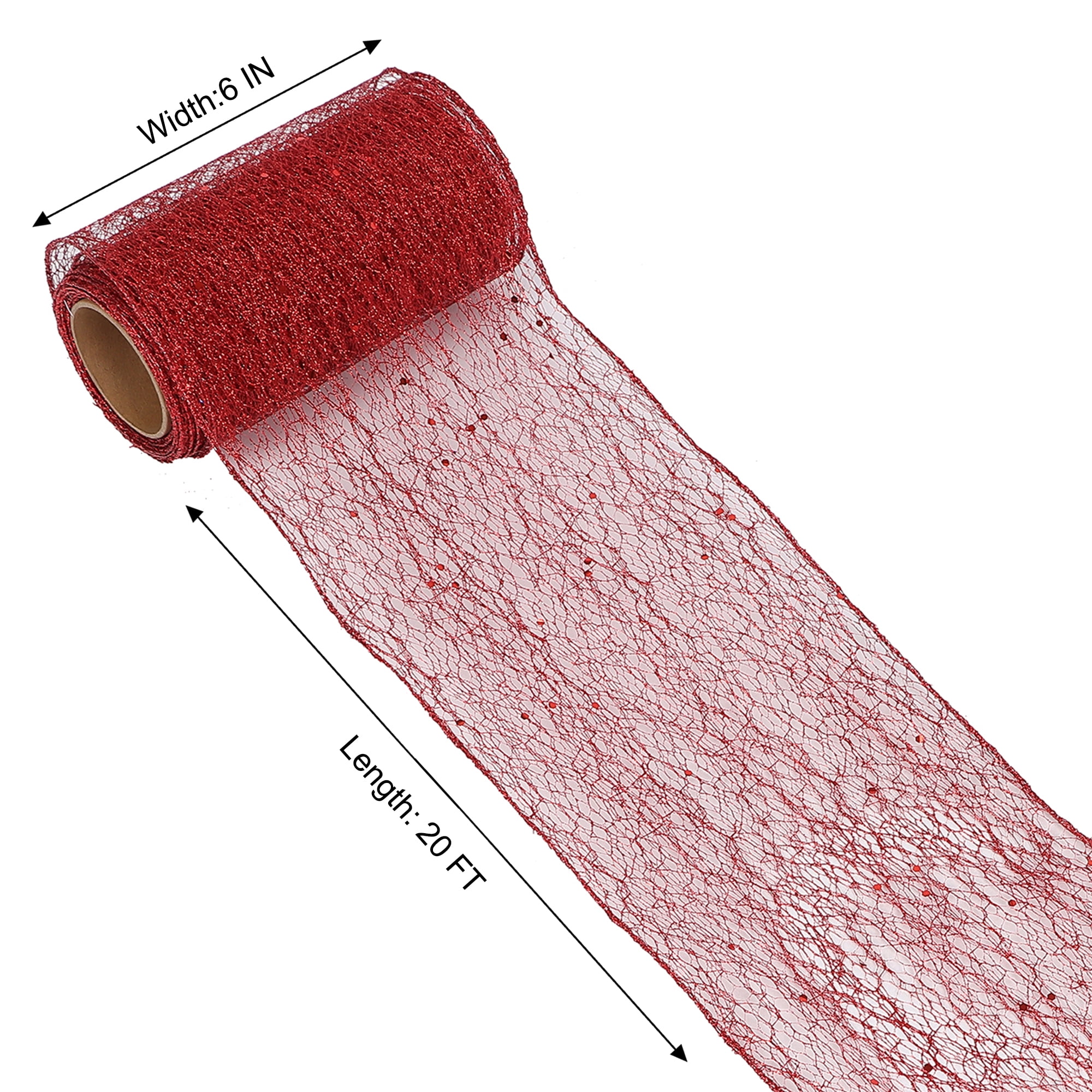Holiday Time 6 po x 20 pi Ruban Filet, Rouge RUBAN EN FILET ROUGE 6 PO