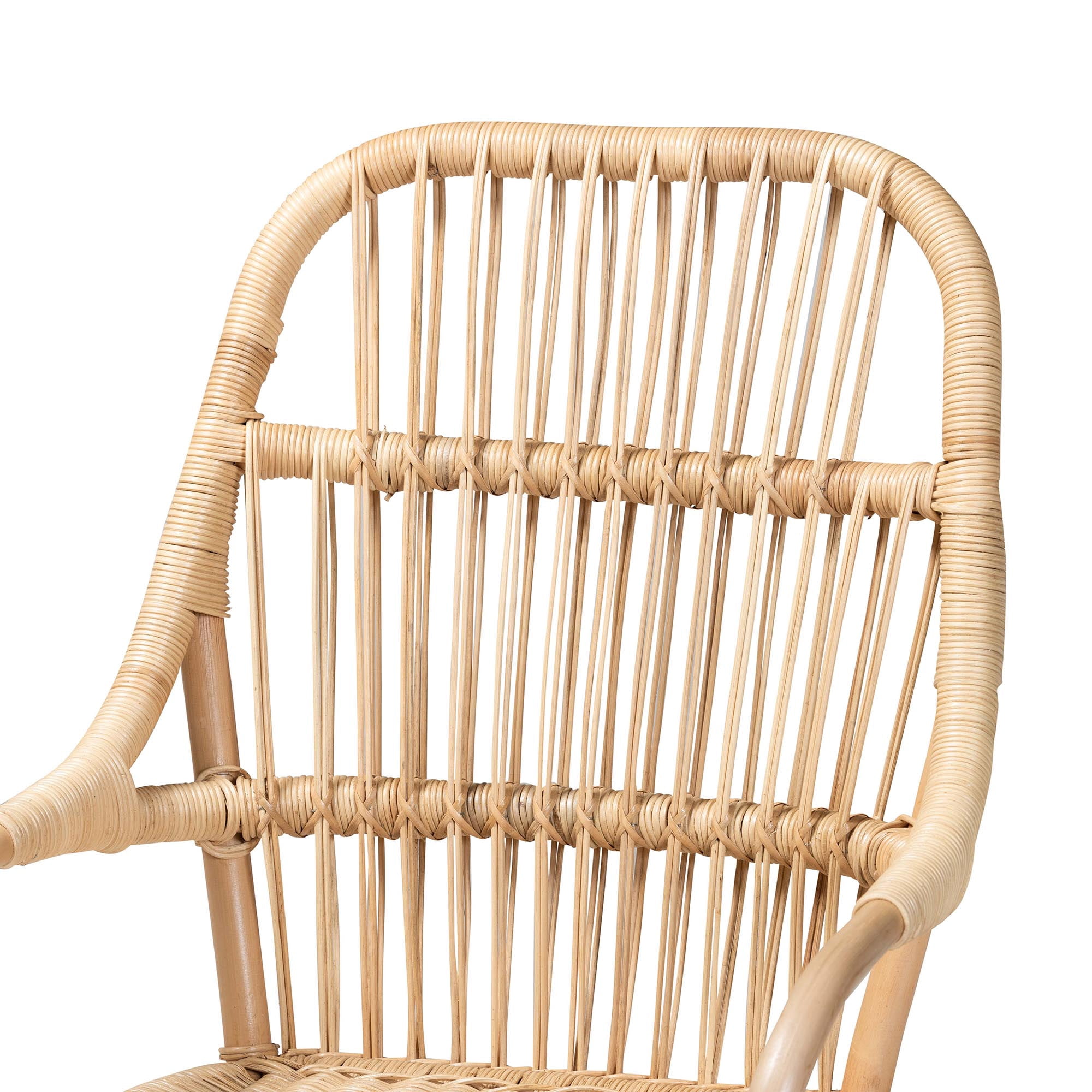 Bali & pari Sumatera Rattan BOHO Dining Chairs, Set of 2, Natural Brown