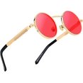 thumbnail image 1 of Gafas de sol ovaladas no polarizadas para mujer, gafas de sol Steampunk vintage ovaladas con marco de metal, gafas de sol modernas, 1 of 5