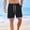 Black, variant on Men's Summer Waffle Beach Shorts Elastic Waist Wide Leg Athletic Sweat Shorts Solid Color Beach Lounge Shorts with Pockets,S,Navy