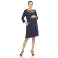 thumbnail image 2 of White Mark Women's Maternity Cross Neckline Swing Dress, 2 of 8