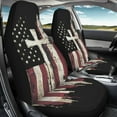 thumbnail image 4 of Yuyamidu American Flag Car Seat Covers Full Set of 2 Cross Vehicle Front Seats Covers Stretchy Washable Car Accessories Bucket Seat Cover, 4 of 6