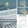 thumbnail image 5 of Tub Shower Faucet Set With Valve Wall Mount Shower Trim Kit 6 Inch Bathtub Fixtures Rough-in Valve Single-Spray Shower Head System 5.3 Inch Tub Spout Brushed Gold Modern, 5 of 16
