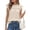 Striped Khaki, variant on PRETTYGARDEN Striped Shirt Womens Summer Tops Spring Business Casual Work Dressy Crochet Lace Ruffle Cap Sleeve Blouse