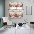 thumbnail image 4 of Christmas Poinsettia Kitchen Curtains Sets for Windows 24 Inch Length, Winter Xmas Botanical Floral Snowflake Rod Pocket Window Treatments Tier Curtains and Valances Set for Bedroom/Bathroom, 4 of 8