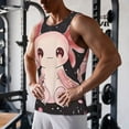 thumbnail image 5 of Yiaed Cute Axolotl Sakura Blossoms Print Mens Compression Shirt Slimming Body Shaper Vest Workout Tank Tops Abs Abdomen Undershirts-Large, 5 of 7