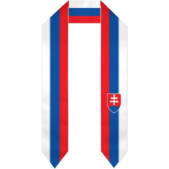 DABOYOZHZH Slovakia Flag Graduation Shawl Sash Stole Wraps Scraf For International Study Pride Women Men