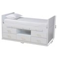 thumbnail image 3 of Bowery Hill White Finished Wood Twin Size Storage Bed with Pull-Out Desk, 3 of 11