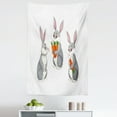 thumbnail image 1 of Easter Bunny Tapestry, Funny 3 Rabbits Cartoon for Holiday, Fabric Wall Hanging Decor for Bedroom Living Room Dorm, 5 Sizes, White Multicolor, by Ambesonne, 1 of 1