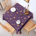 thumbnail image 2 of Purple Sun Star Circle Pattern Square Tablecloth,Waterproof Square Table Cover,Wipeable Spillproof Washable Table Cover for Home Kitchen Party Decor 52"x52"(132x132cm), 2 of 6