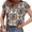 Brown, variant on Dolkfu Black Women'S Tops, Tees & Blouses Boho Keyhole Neck Pull-on Short Sleeve Blouses & Tops Pullover Paisley Retro Geometric Black,M