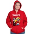 thumbnail image 5 of Santa Smurfette Too Cute Christmas Zip Hoodie Sweatshirt Women Brisco Brands S, 5 of 6