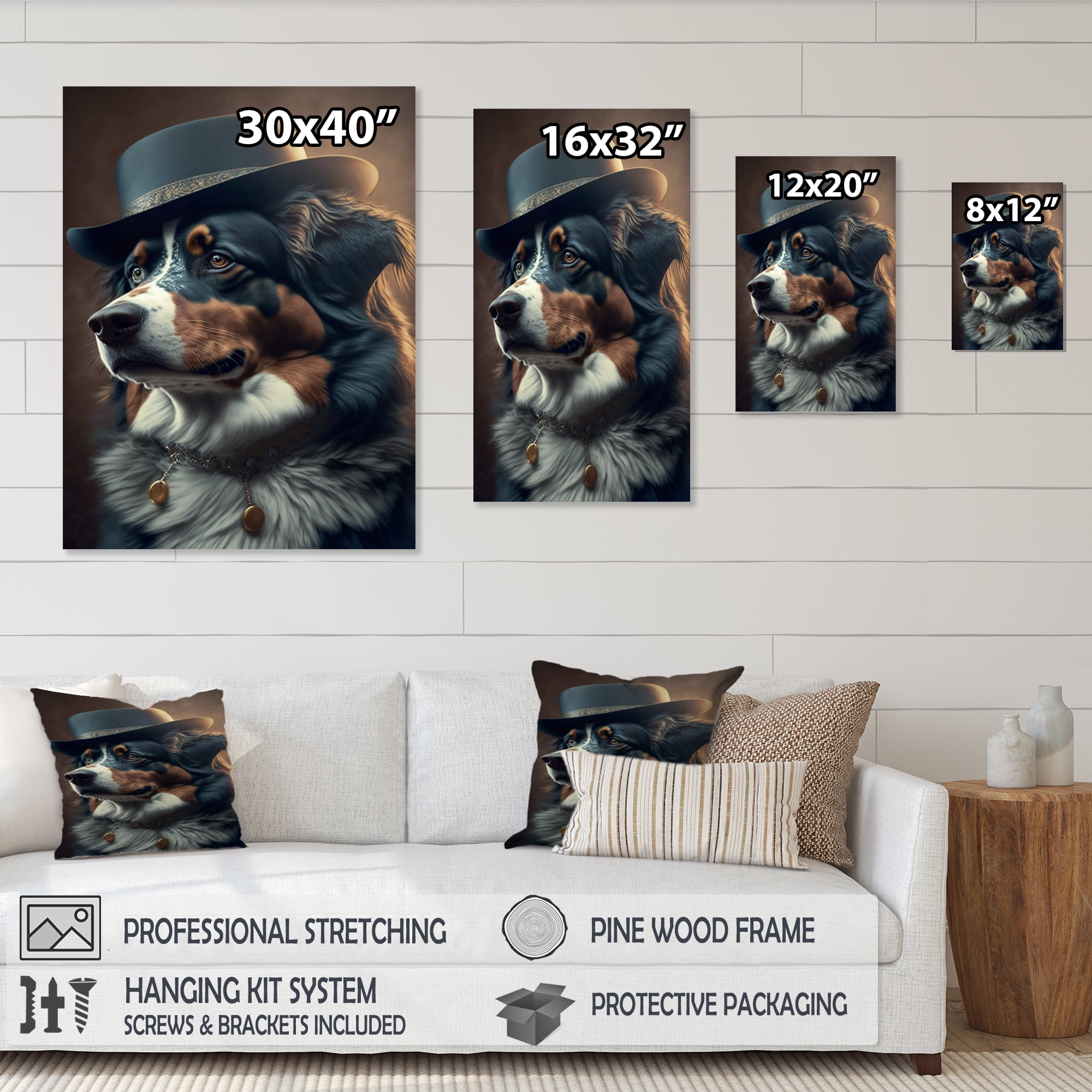 Designart Mafia Dog IV Canvas Wall Art