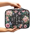 thumbnail image 2 of FKELYI Pink Floral Butterfly Print Bible Cover with Zipper Pocket Faux Leather Book Cover with Handle Large Capacity Bible Case Church Bible Bag for Prayer Outdoor Study, 2 of 6