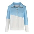 thumbnail image 4 of UAMVSH Sweatshirts for Women Basic Half Zipper Long Sleeve Tunic Pullover Trendy Fall Stand Neck Color Block Long Sleeve Tops(XX-Large,Blue), 4 of 6
